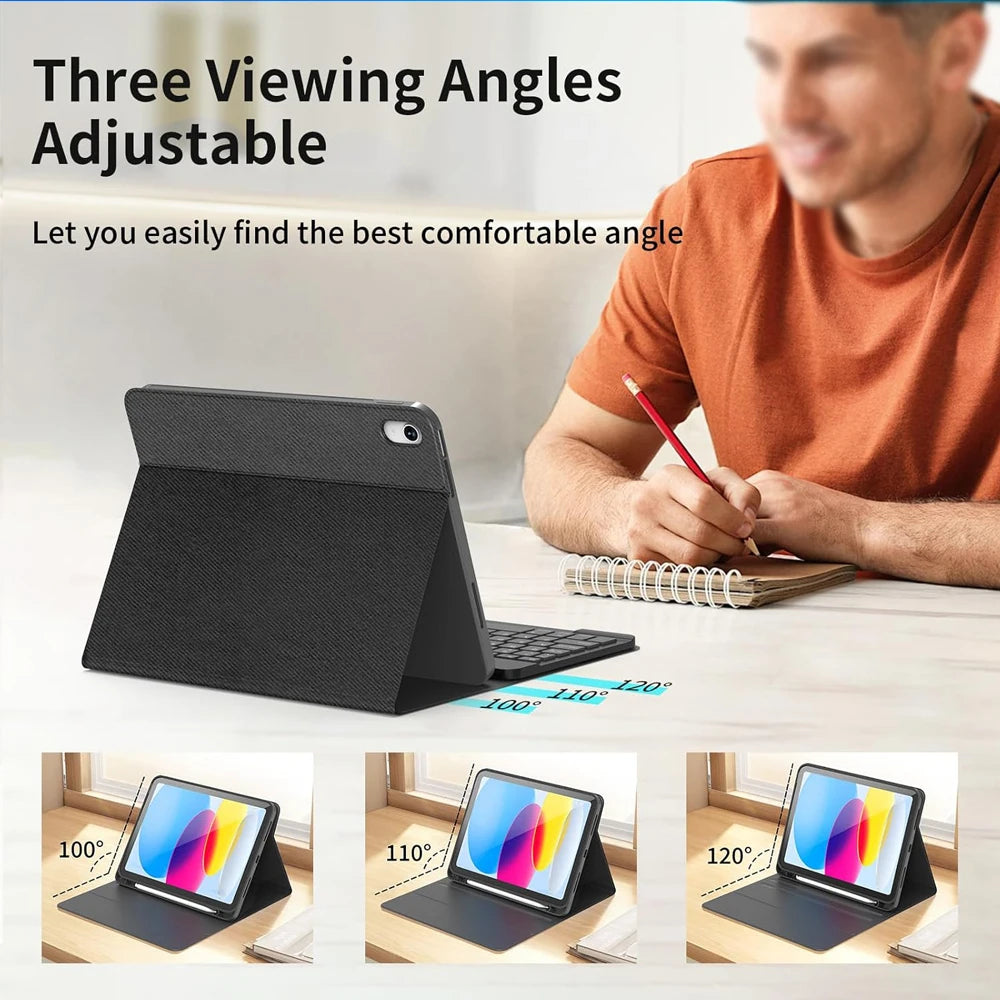 Detachable Keyboard Case for iPad 10th Gen and iPad 11th Gen (A16)