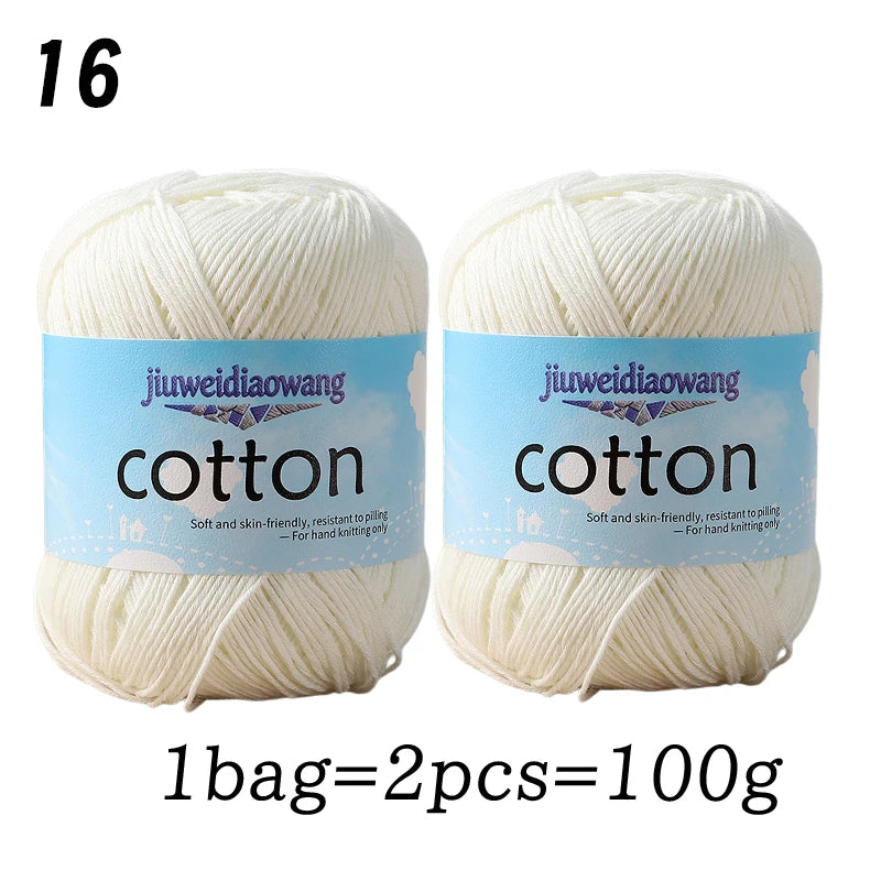 Premium 100% Cotton Yarn – Medium-Fine Weight for All-Season Knitting