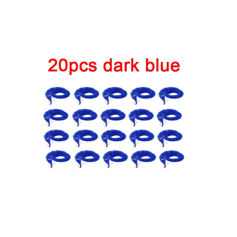 Twenty pieces of dark blue fuzzy wiggly worm magic trick with an invisible string.