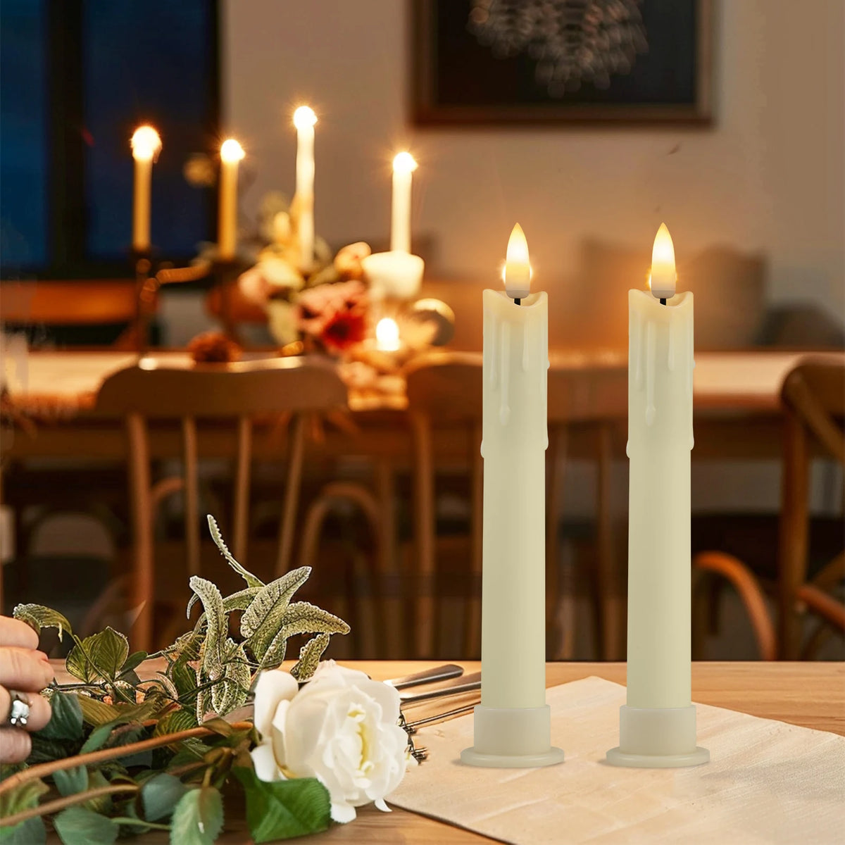 LED Flameless Taper Candles with Remote Control