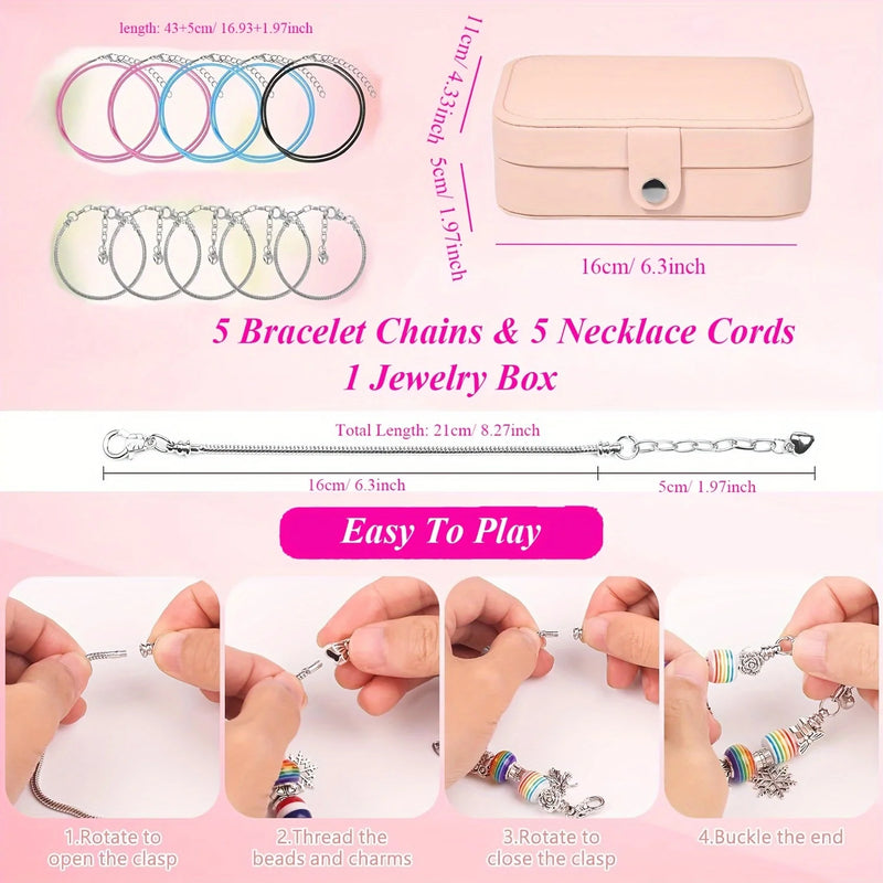 Kit Completo de Pulsera con Abalorios para Hacer en Casa con Caja Organizadora
