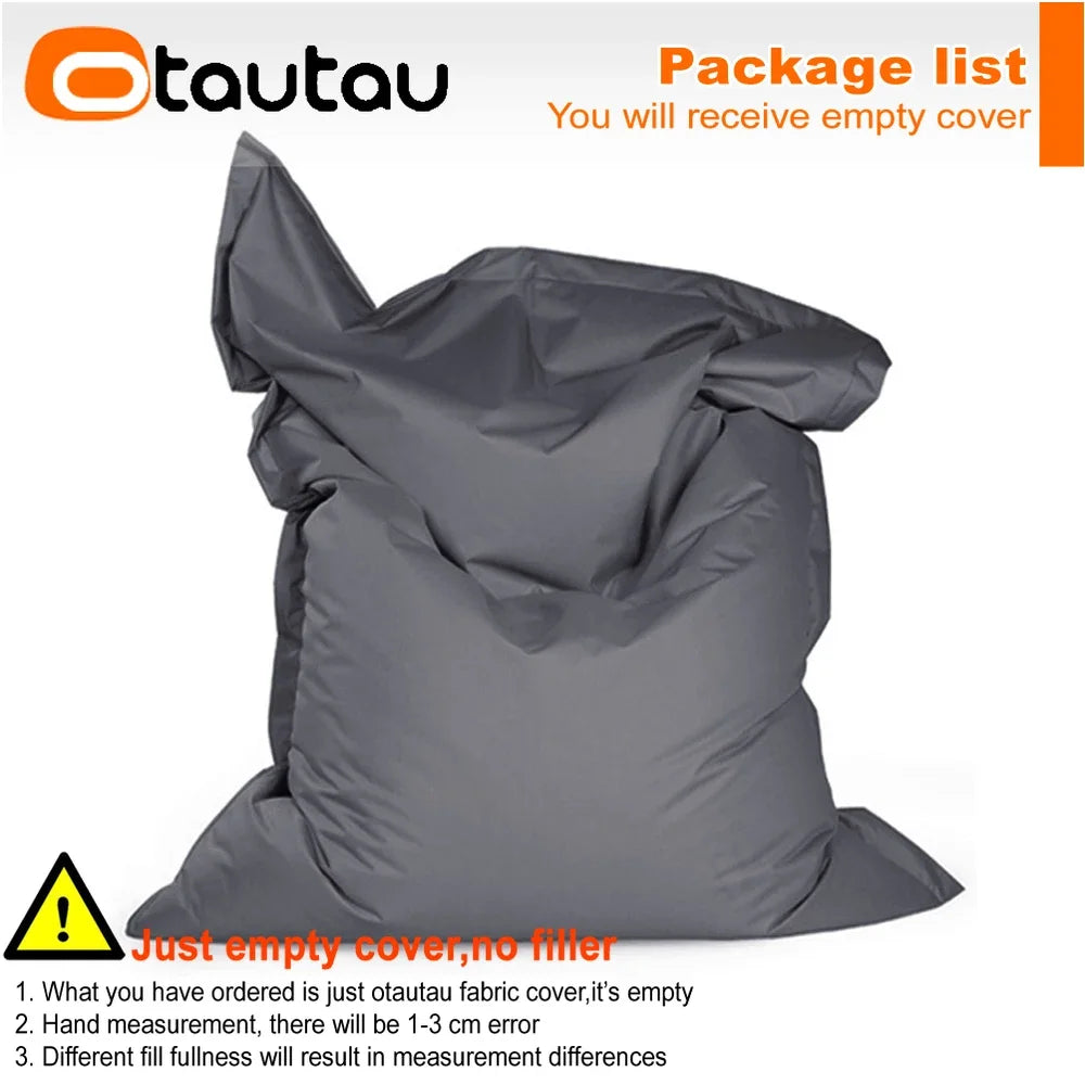 Waterproof Oxford Bean Bag Cover – Large Corner Pouf Shell (Filler Not Included)