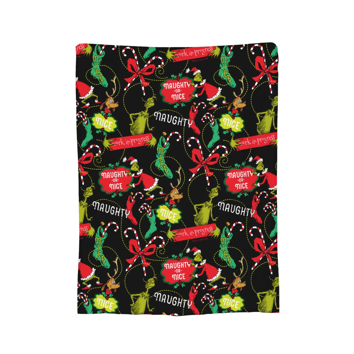 Grinch-Themed Coral Fleece Throw Blanket