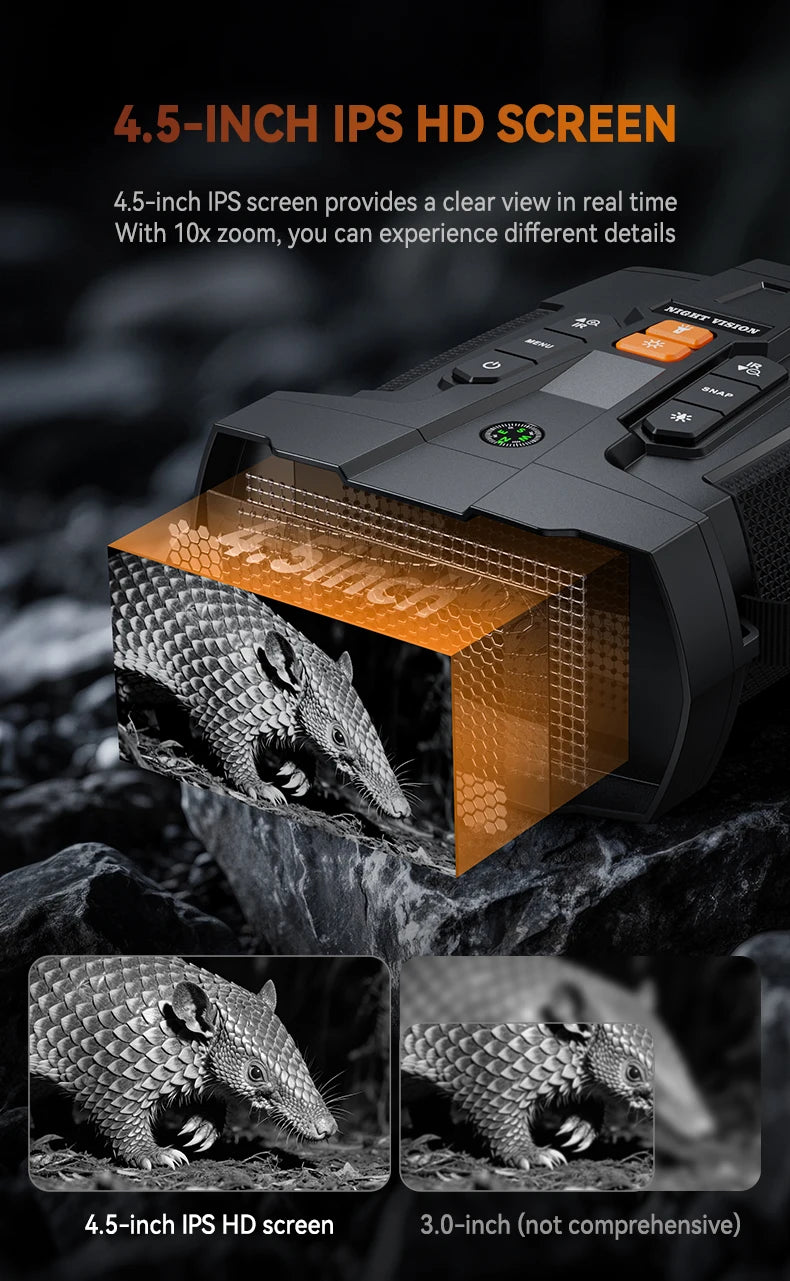 4K Night Vision Binoculars with 4.5" HD Screen and 800m Range