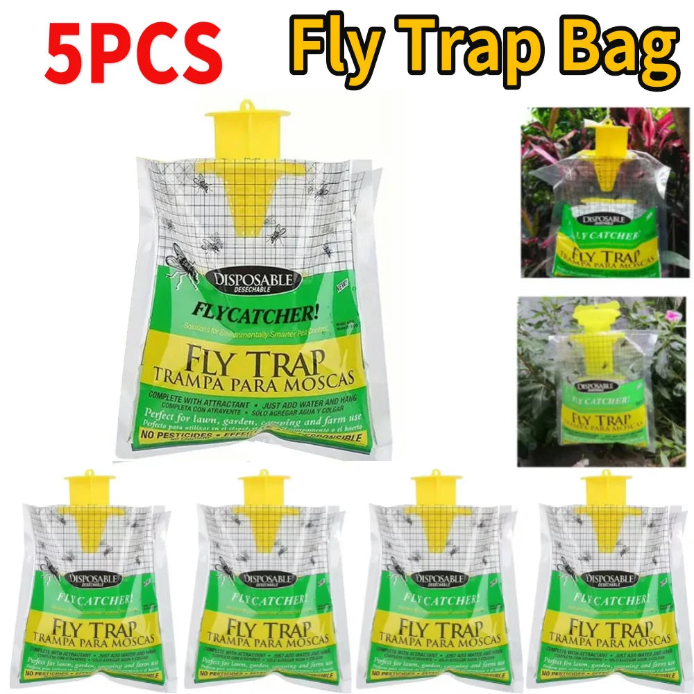 Hanging Disposable Fly Trap Bag with Bait