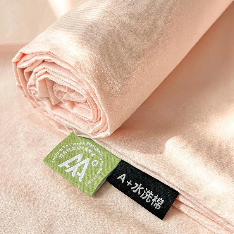 Organic Cotton Percale Bed Sheet Set with Pillowcases