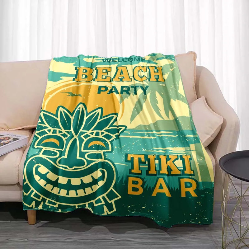 Manta de Lana Fleece con Estampado Tiki Bar Aloha