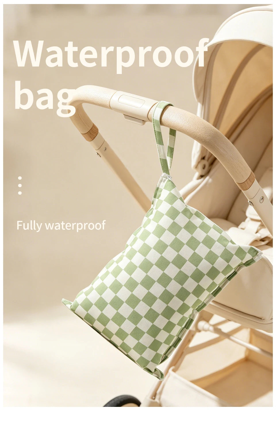 Waterproof Reusable Diaper Cover Wet Bag with Hanging Strap