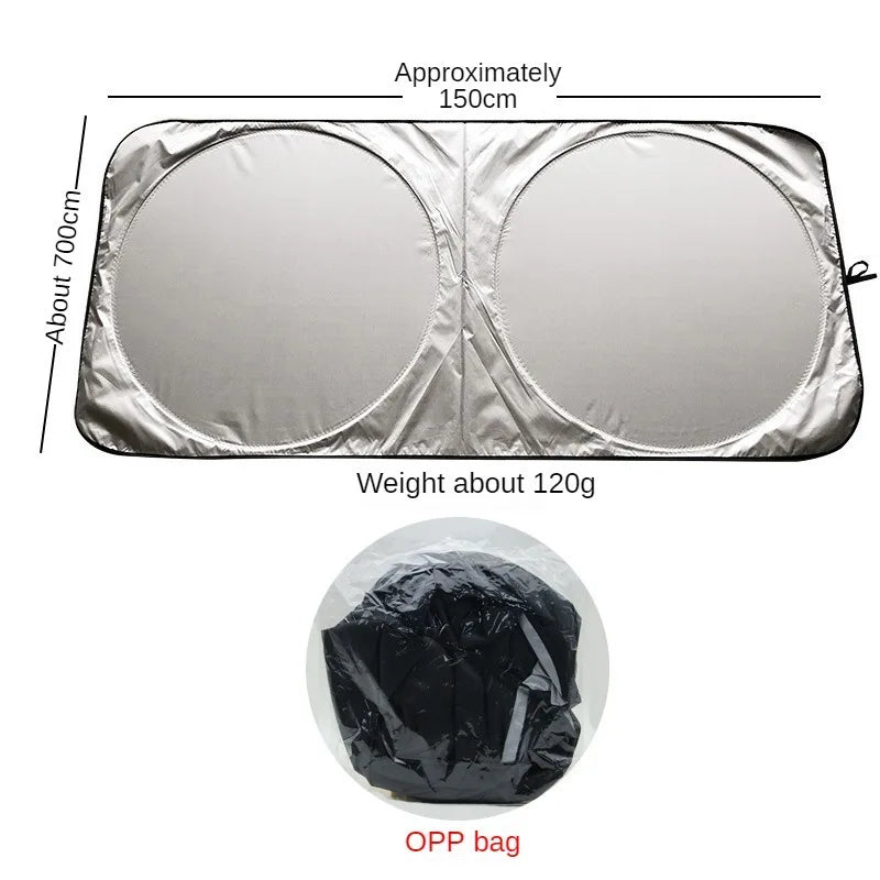 Folding Car Windshield Sun Shade with Storage Bag