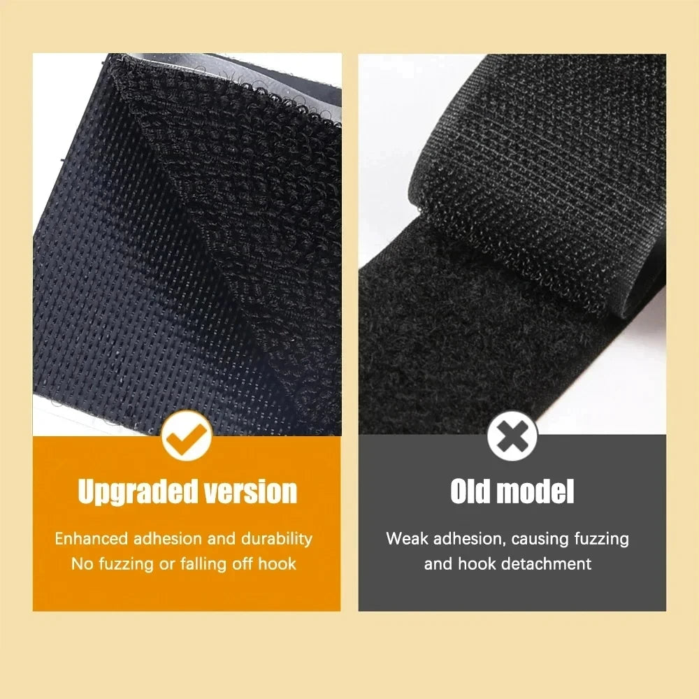 Comparison of an upgraded version and an old model of double-sided adhesive carpet & mat fixing patches.