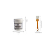 A white plastic jar of invisible transparent waterproof sealing coating for tiles and fixtures next to a wooden applicator br