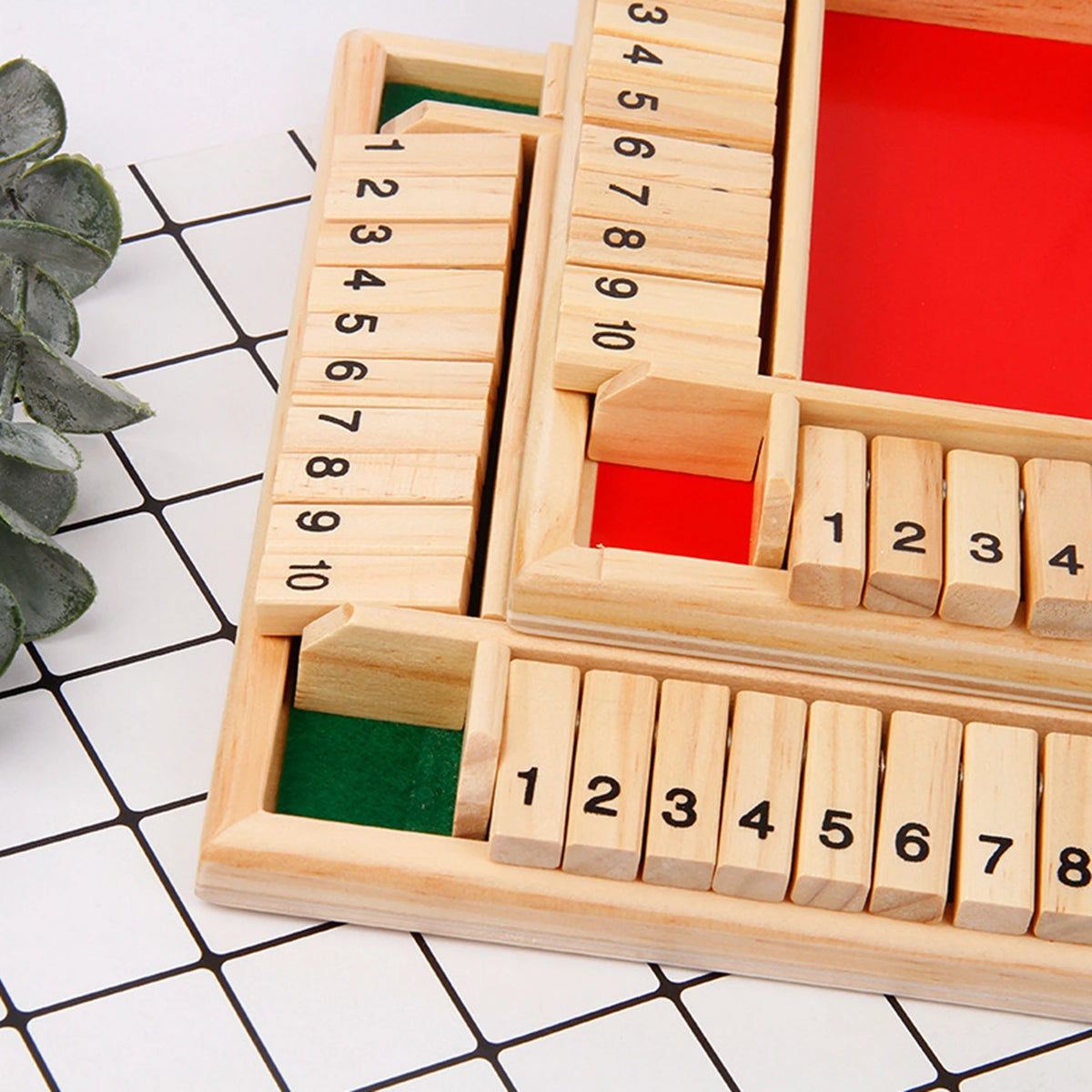 Classic Shut the Box Wooden Dice Game for Family and Friends
