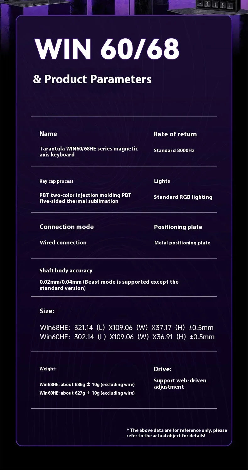 Aula Win60/Win68 Magnetic Switch Gaming Keyboard with 8K Polling