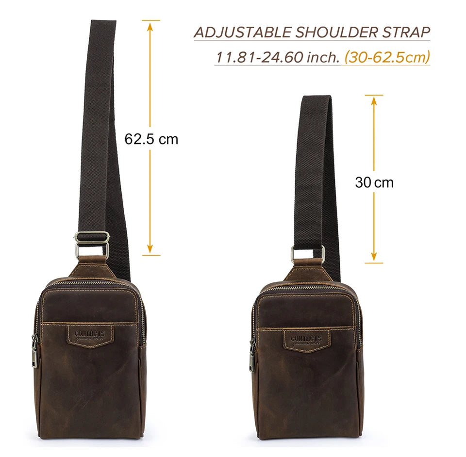 Genuine Leather Crossbody Sling Bag for Men