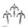 A set of 16 gun-shaped charms for DIY jewelry making in silver metal.