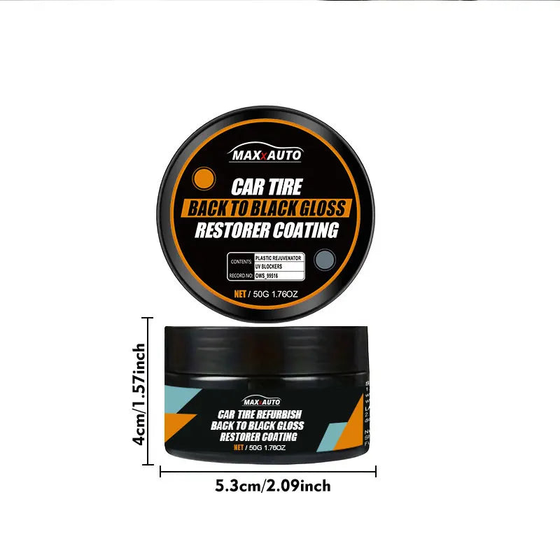 Black gloss restorer coating for car tires and trim