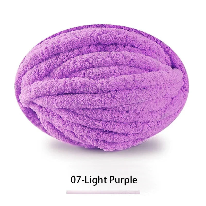 A ball of 07-Light Purple extra thick chenille yarn for hand knitting