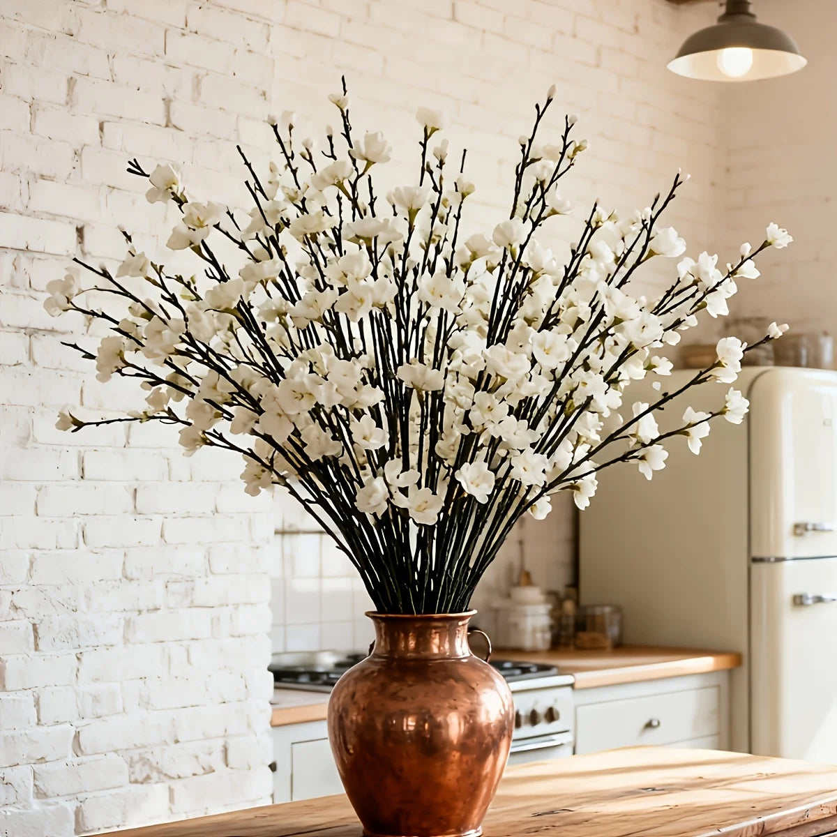 Artificial Plum Blossom Branches - Set of 5 for Elegant Home & Event Decor