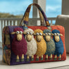 Poodle Print Quilted Travel Duffle Bag