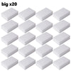 A set of twenty white melamine sponge cleaning erasers for multi-purpose scrubbing.