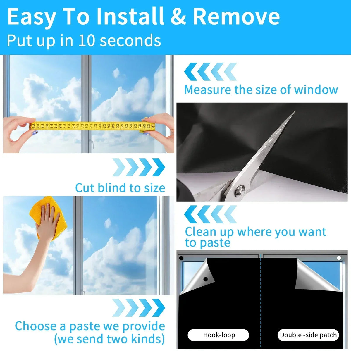 Portable Blackout Curtains with Easy-Cut Design for Any Window