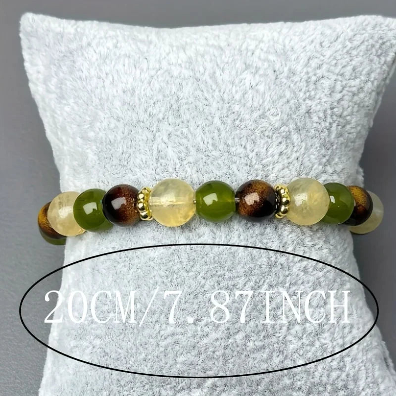 Bracelet Équilibrant Œil de Tigre et Citrine