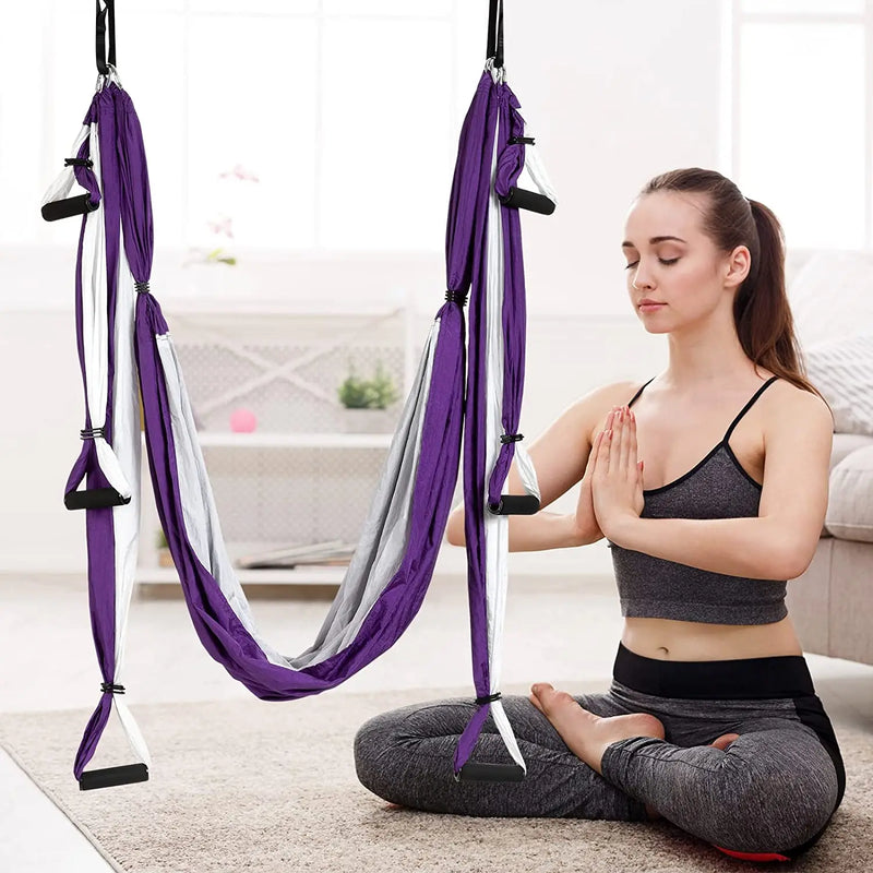 Aerial Yoga Hammock with Reinforced Handles