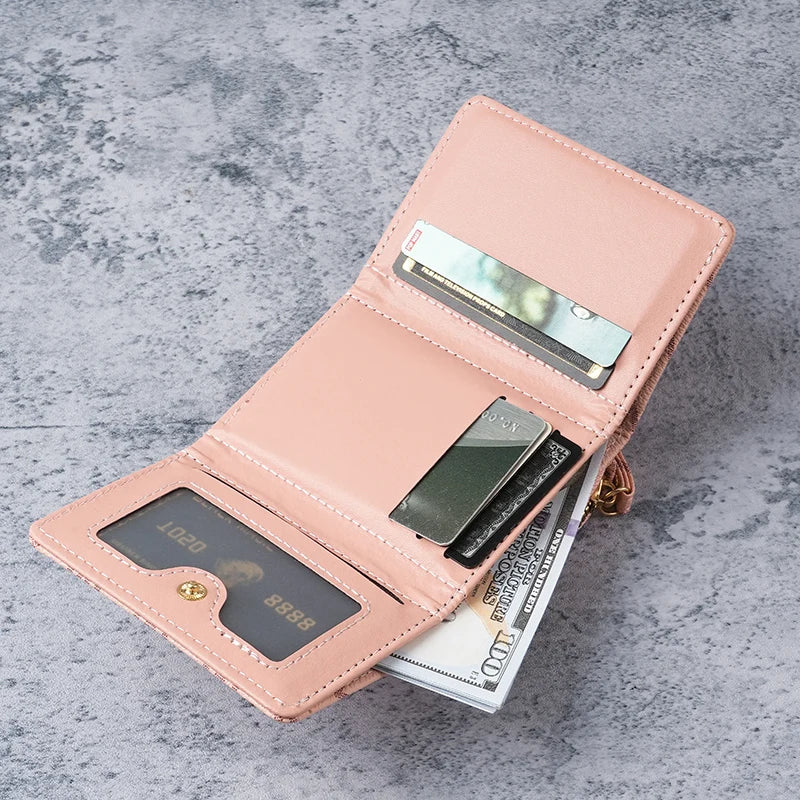 Portefeuille PU imprimé pour femmes multi-cartes
