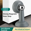 Arrêt de porte magnétique argenté en silicone épaissi pour protection murale.