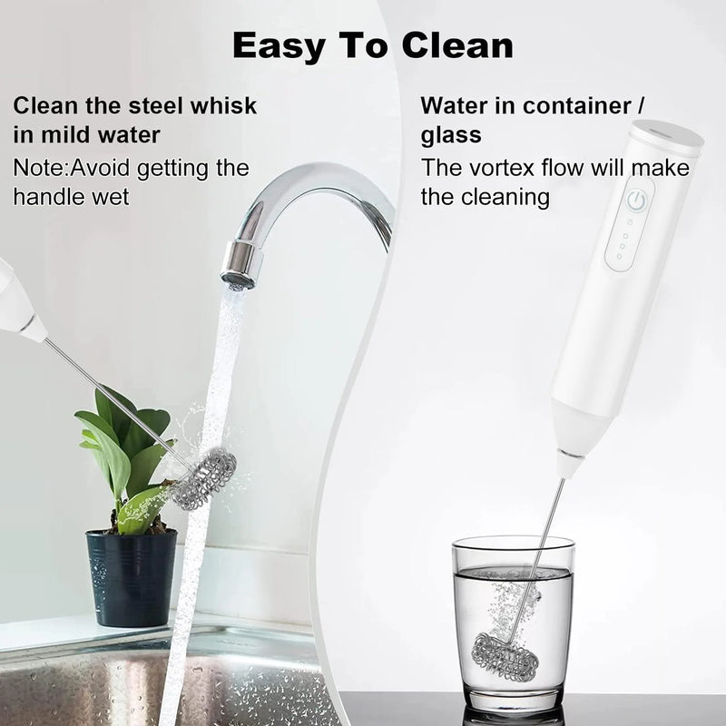 Rechargeable Milk Frother with 3 Speed Settings