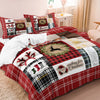 Holiday Plaid Reindeer Duvet Cover Set - Ultra-Soft Cozy Bedding