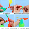 Instructions for assembling and playing with a propeller balloon helicopter toy
