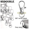 Silver Swivel Snap Hooks with Key Rings (20-Pack)