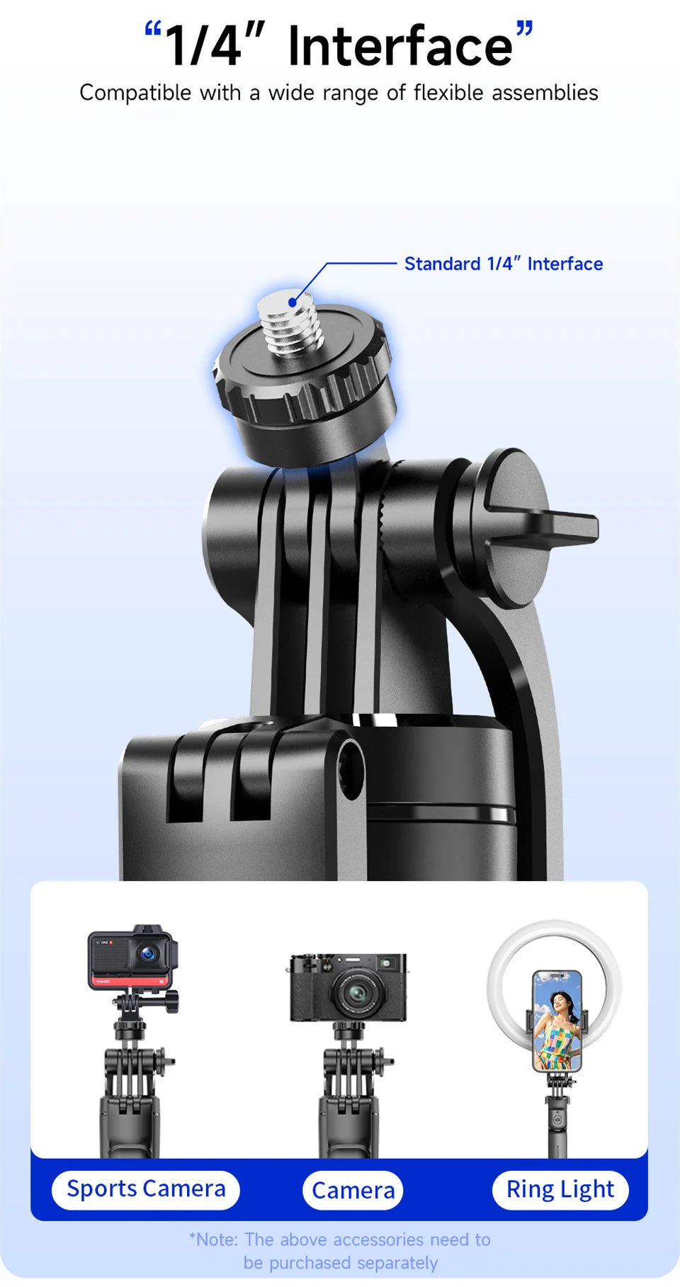 Adjustable Selfie Stick Tripod with Bluetooth Remote and Fill Light
