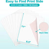 A stack of white A4 sublimation paper sheets showing the front and back sides.