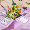 Tarjeta de Cumpleaños 3D con Diseño Floral y Mariposas