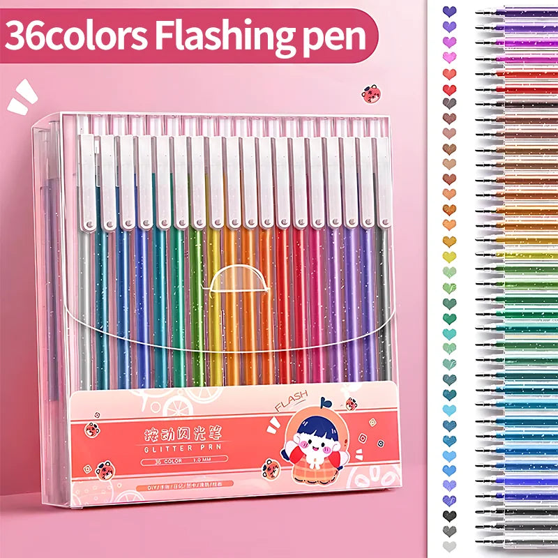 Retractable Glitter Gel Pens