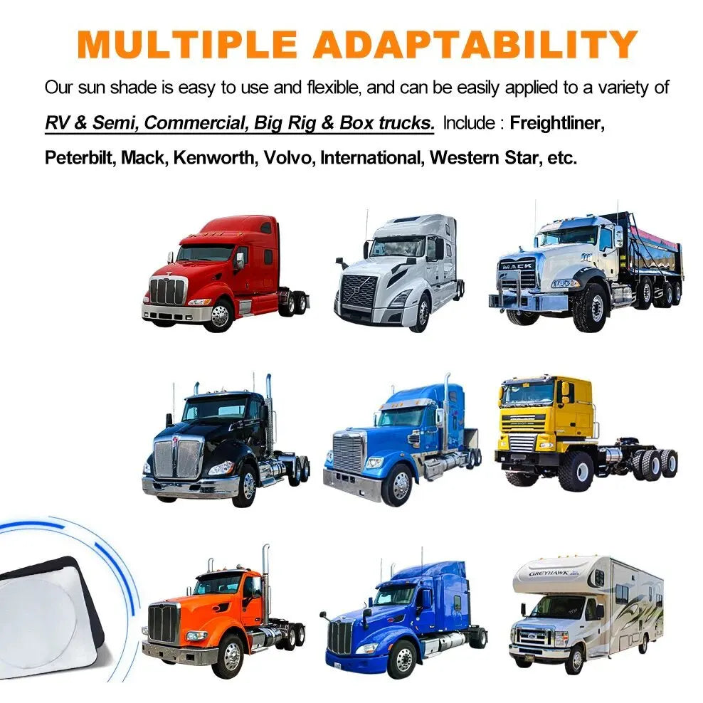 Heavy Duty Windshield Sun Shade for Semi Trucks