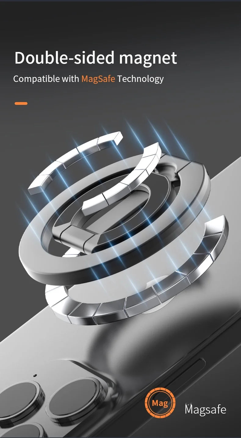 Double-Sided Magnetic Phone Ring Holder and Stand