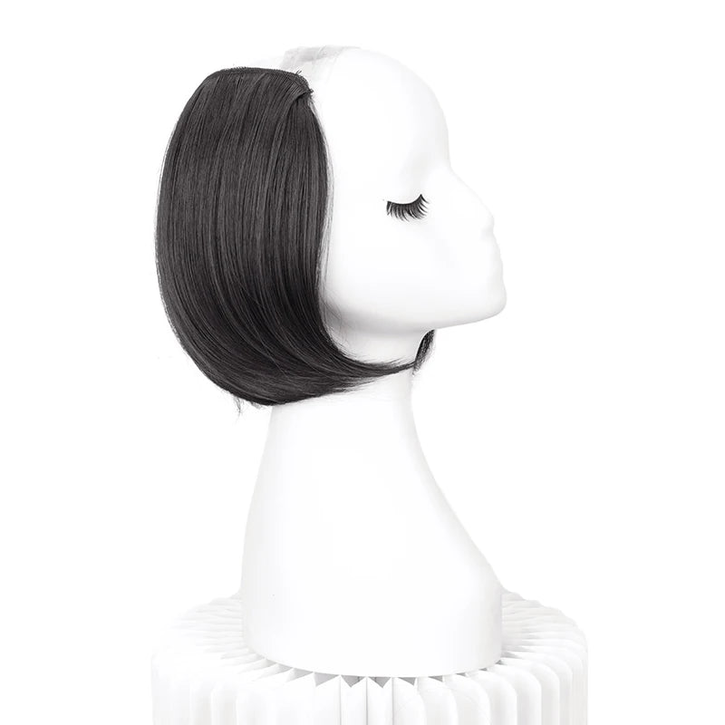 V-Part Synthetic Hairpiece with Invisible Clips