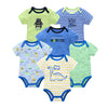 Cotton Short Sleeve Baby Bodysuits – Floral Print, 0-12 Months