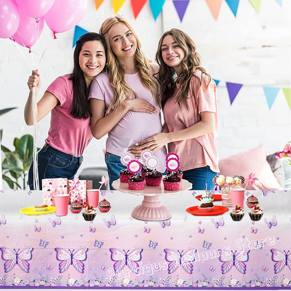 Watercolor Butterfly Party Tablecloth