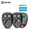 A pair of black replacement remote car key fobs with lock and unlock buttons shown against a white background.