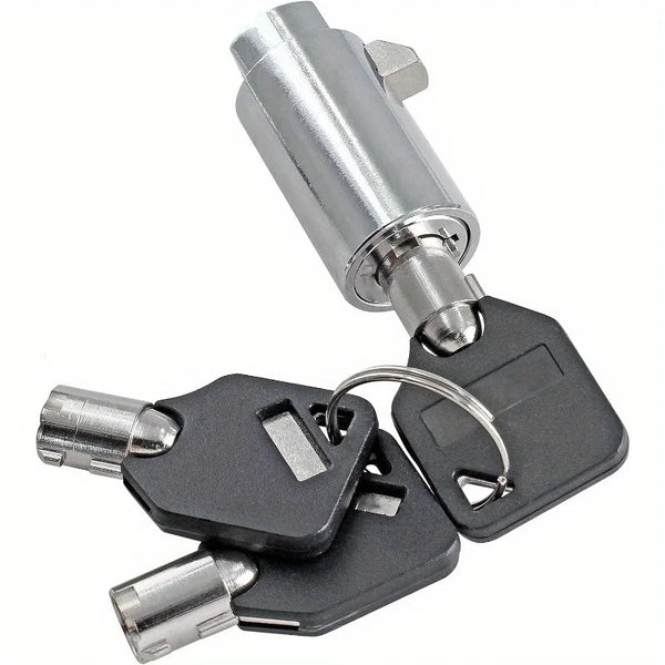 A set of three universal tubular keys for a vending machine lock, featuring silver and black components.