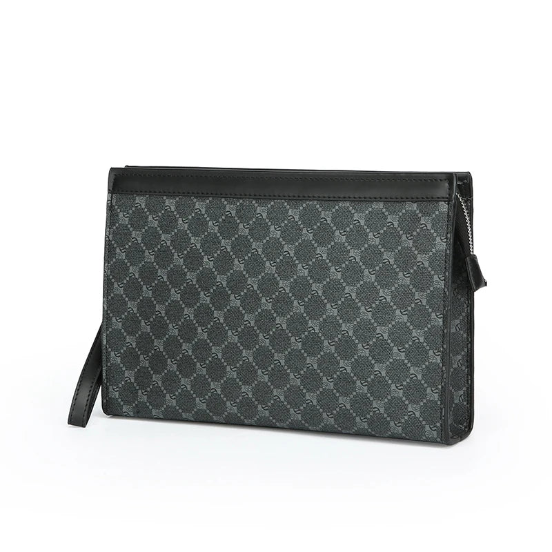 Men's PU Leather Tablet Clutch Bag with Zipper