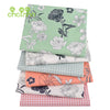 Floral Printed Twill Cotton Fabric for Quilting & Sewing – 6 Piece Set