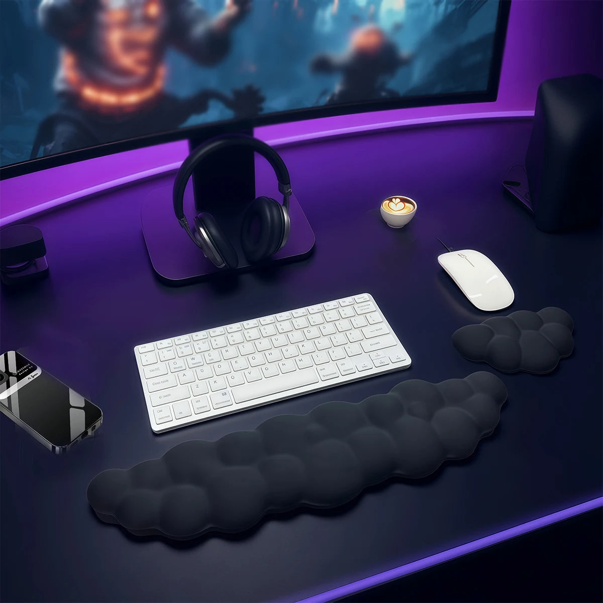 Ergonomic Memory Foam Cloud Wrist Rest with Non-Slip Base