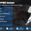 A close-up of an XTOOL TS100 TPMS sensor and related components, highlighting its features for easy replacement of OEM sensor