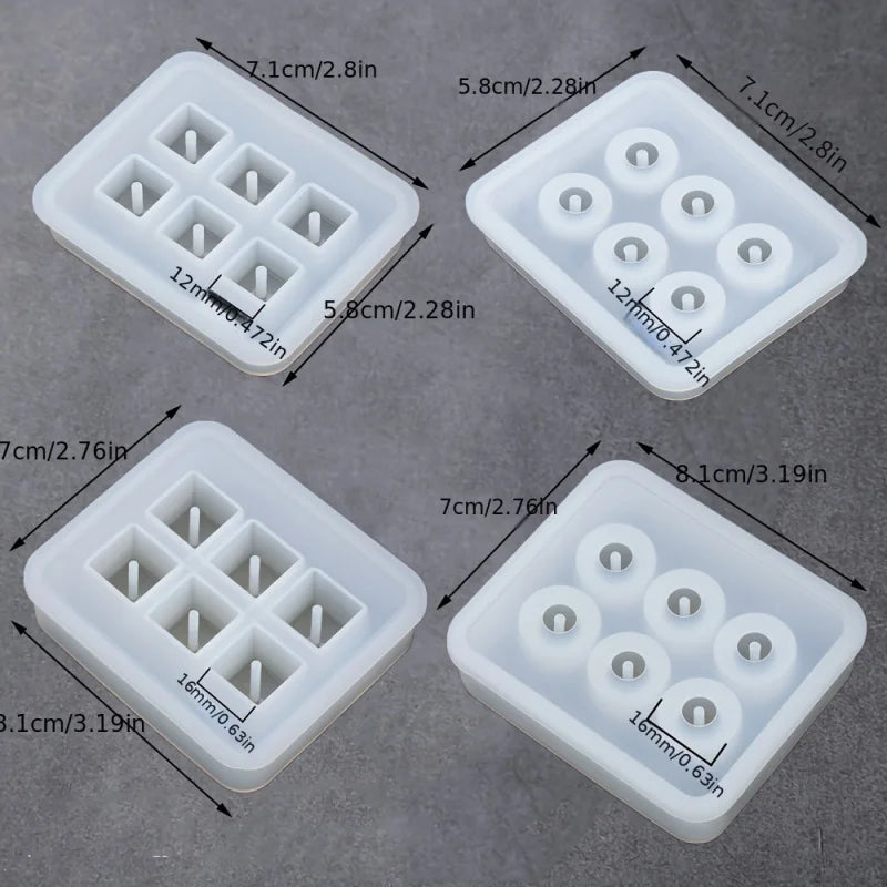 Four silicone molds for crystal ball beads and jewelry making with various sizes