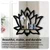 Handcrafted Lotus Wooden Wall Shelf with Cutout Design